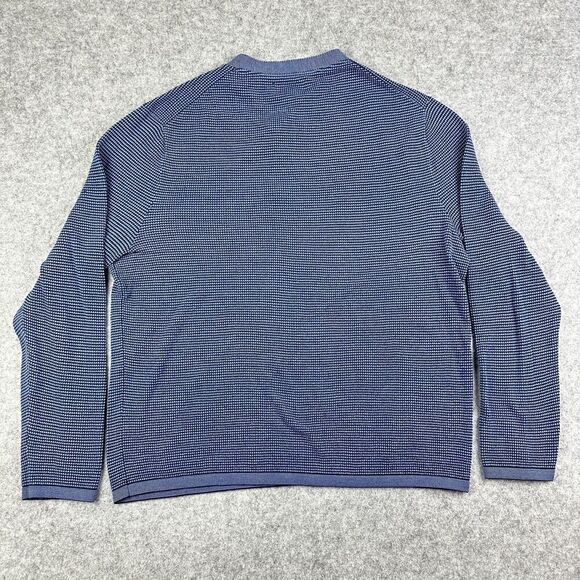 Bonobos Sweater Men XL Blue Hybrid Henley Pullover Merino Blend Knit Performance - Picture 4 of 12